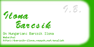 ilona barcsik business card